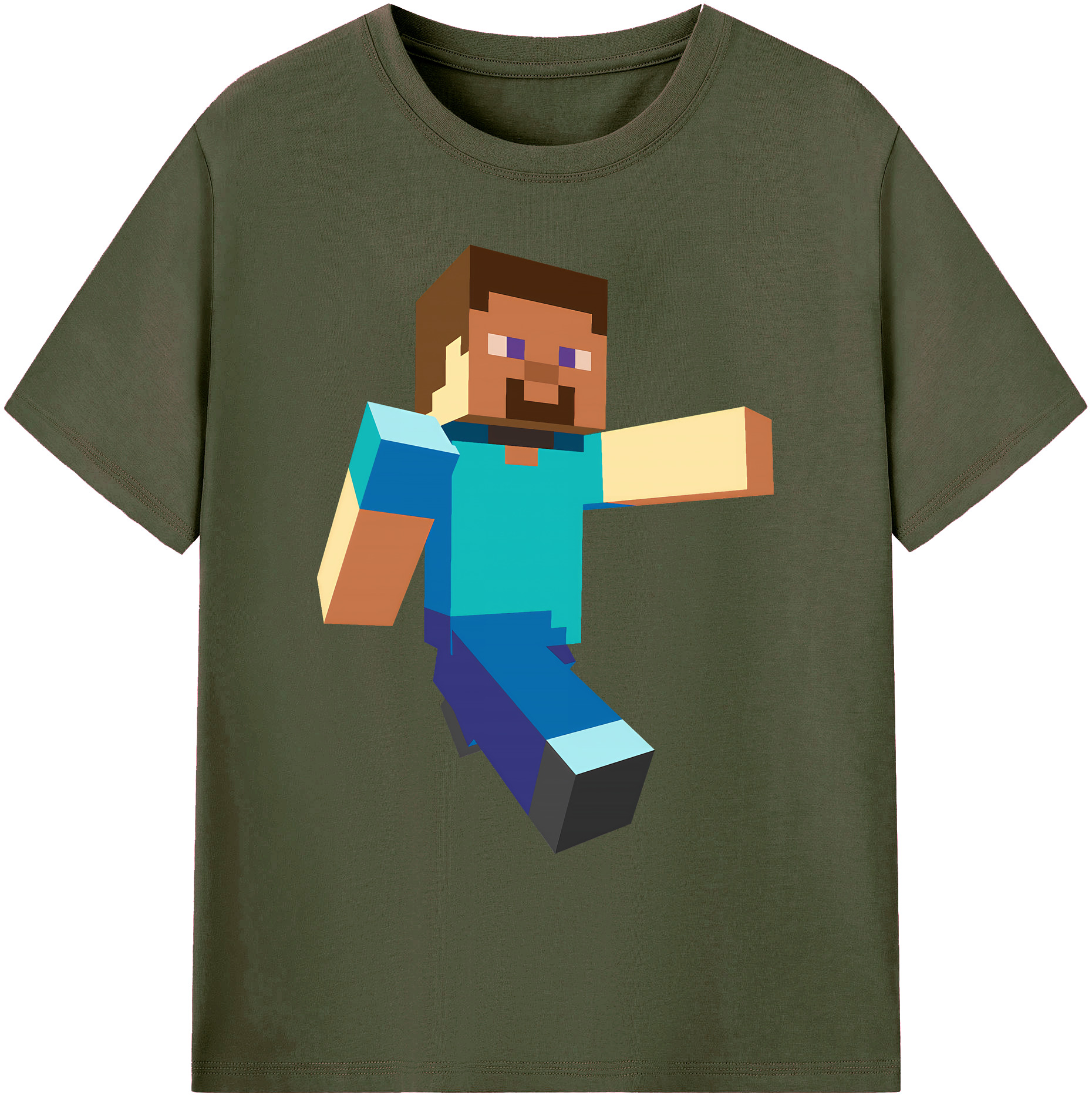 （画像用） マインクラフト ブロックの世界 Minecraft MC Block world 綿100％ メンズ半袖Tシャツ｜肌触りやわらか＆通気性